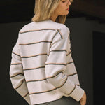 Ivory Camel Olive Crew Neck Sweater - The Nines