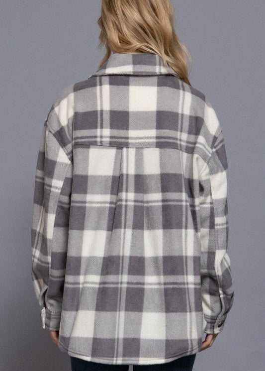 Soft Fleece Plaid Shacket - FINAL SALE! - The Nines