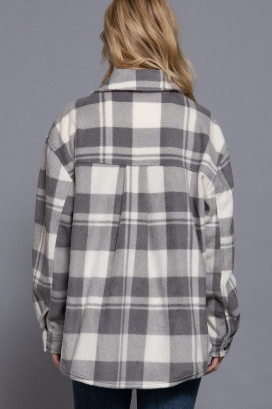 Soft Fleece Plaid Shacket - FINAL SALE! - The Nines