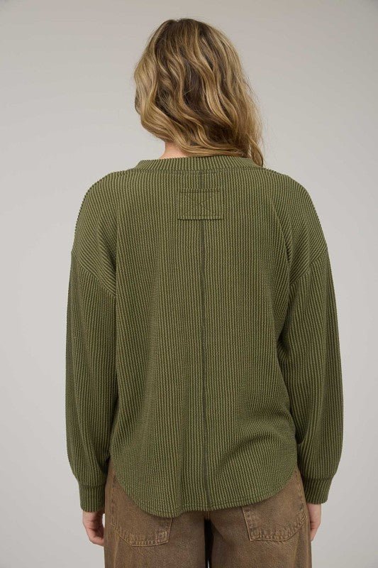 Ribbed Long Sleeve Henley - FINAL SALE! - The Nines
