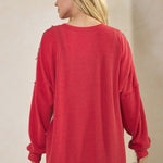 Red Animal Print Ribbed Top - The Nines