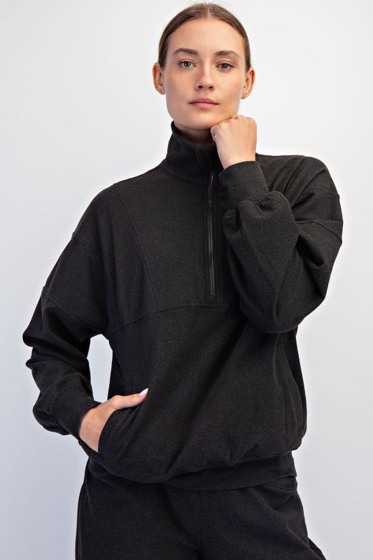 Rae Mode Brushed Quarter Zip Top - 3 Colors! - The Nines