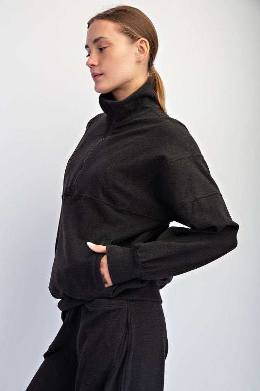 Rae Mode Brushed Quarter Zip Top - 3 Colors! - The Nines
