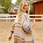 Taupe & Olive Multi Striped Cardigan - The Nines
