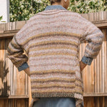 Taupe & Olive Multi Striped Cardigan - The Nines