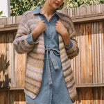 Taupe & Olive Multi Striped Cardigan - The Nines