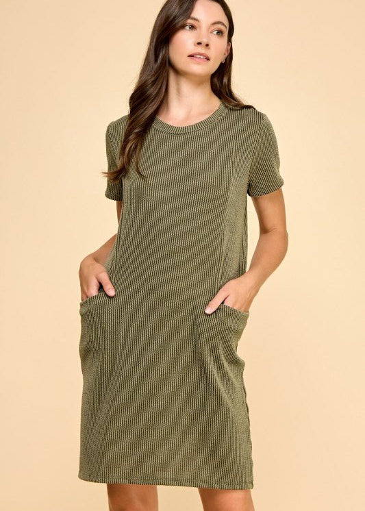 Ribbed Pocket Dresses - 2 Colors! - The Nines