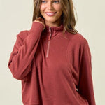 Textured Lightweight Zip Up Sweatshirt - 3 Colors! - The Nines