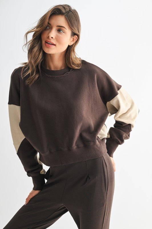 Mono B Vintage Vibes Espresso Sweatshirt - The Nines