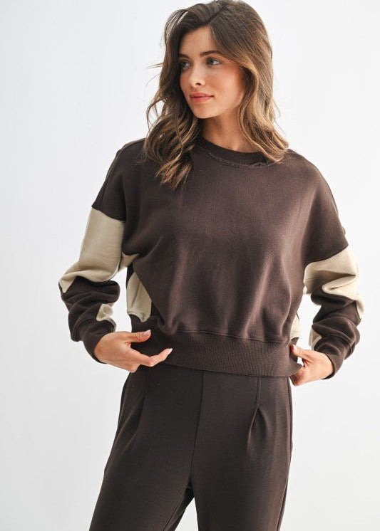 Mono B Vintage Vibes Espresso Sweatshirt - The Nines