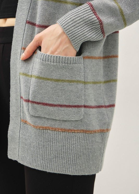 Gray Multicolor Cardigan - The Nines