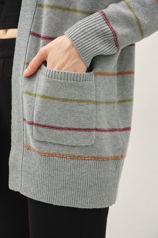Gray Multicolor Cardigan - The Nines