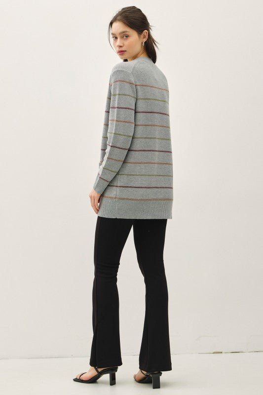 Gray Multicolor Cardigan - The Nines