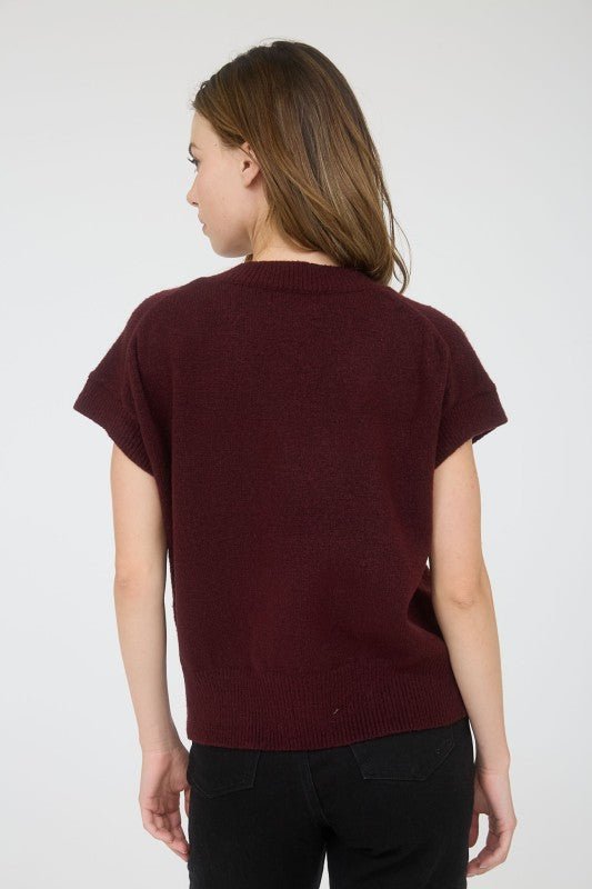 Vera V - Neck Short Sleeve Sweaters - 4 Colors! - The Nines