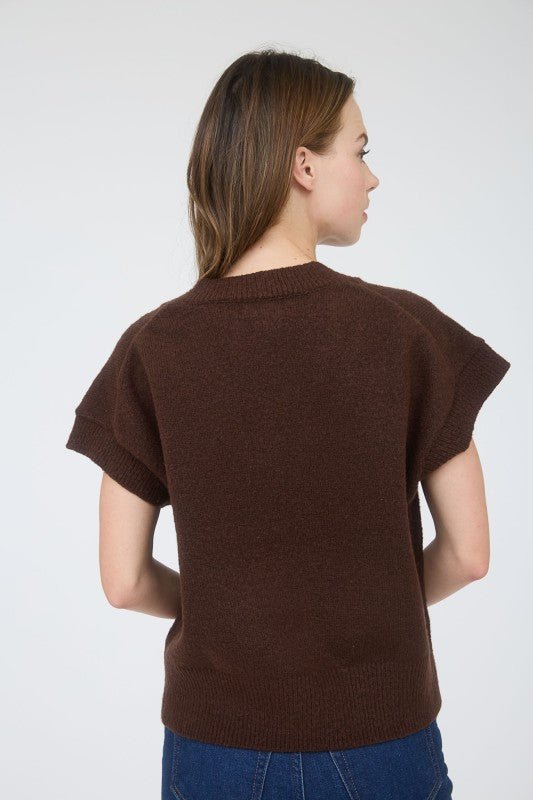 Vera V - Neck Short Sleeve Sweaters - 4 Colors! - The Nines