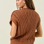 Cable Knit Caramel Sweater Top - The Nines