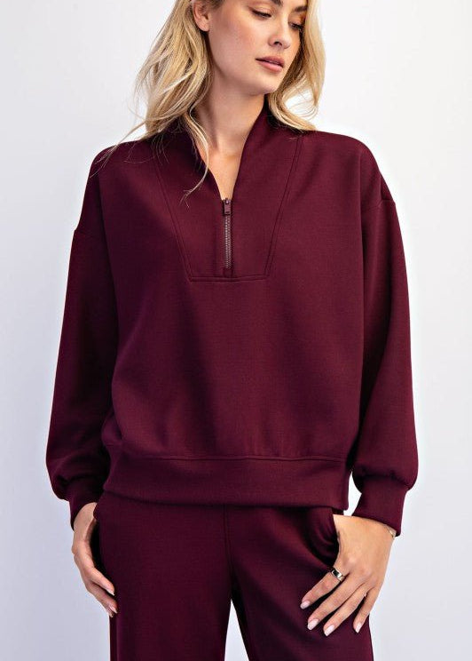 Luxe Scuba Half Zip Pullovers - 7 Colors! - The Nines