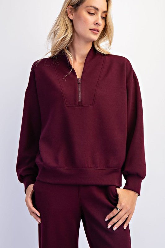 Luxe Scuba Half Zip Pullovers - 7 Colors! - The Nines
