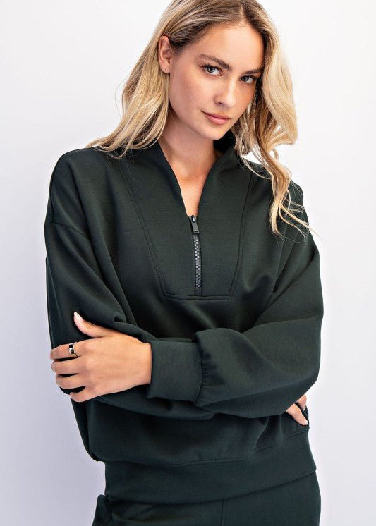 Luxe Scuba Half Zip Pullovers - 7 Colors! - The Nines