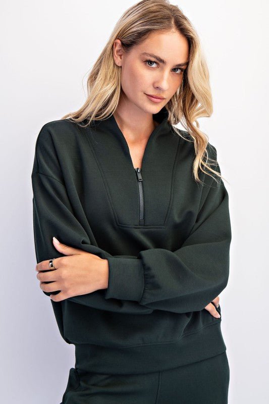 Luxe Scuba Half Zip Pullovers - 7 Colors! - The Nines