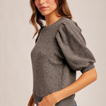 Jacquard Sweatshirt Top - 2 colors! - The Nines