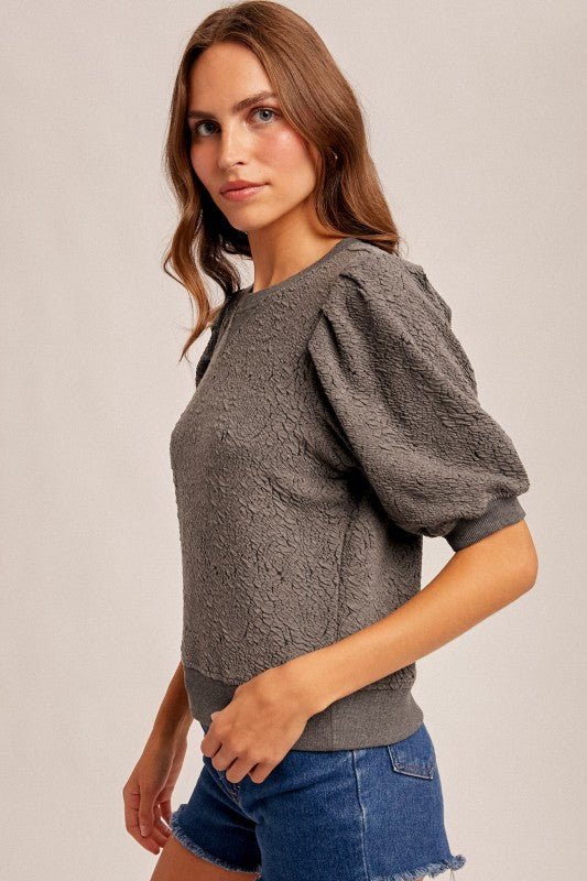 Jacquard Sweatshirt Top - 2 colors! - The Nines