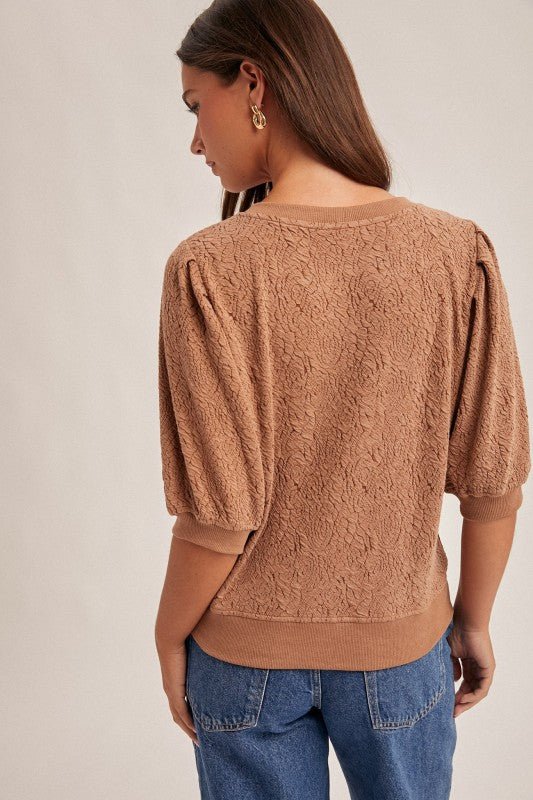Jacquard Sweatshirt Top - 2 colors! - The Nines