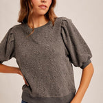 Jacquard Sweatshirt Top - 2 colors! - The Nines