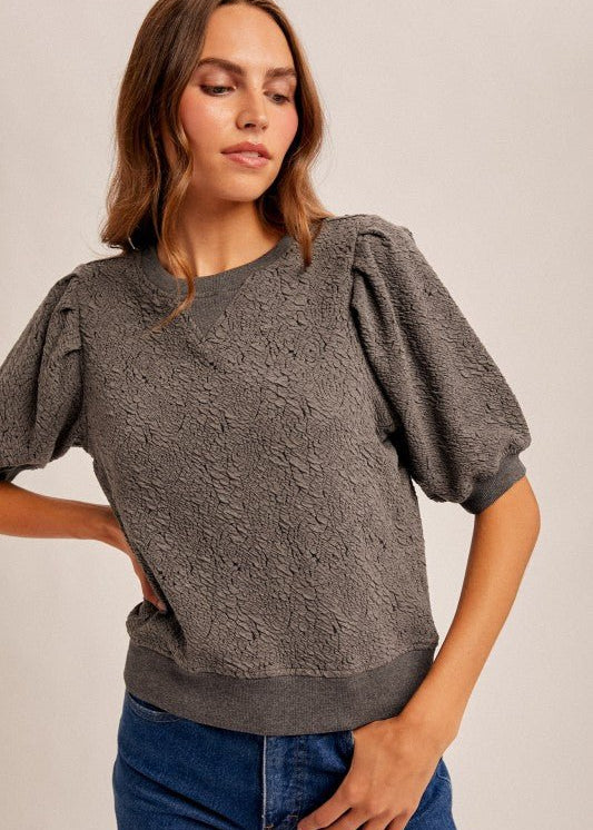 Jacquard Sweatshirt Top - 2 colors! - The Nines