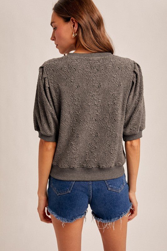 Jacquard Sweatshirt Top - 2 colors! - The Nines
