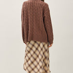 Chocolate Cable Knit Cardigan - The Nines