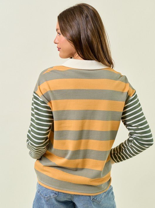 Harlow Striped French Terry Shirt - The Nines