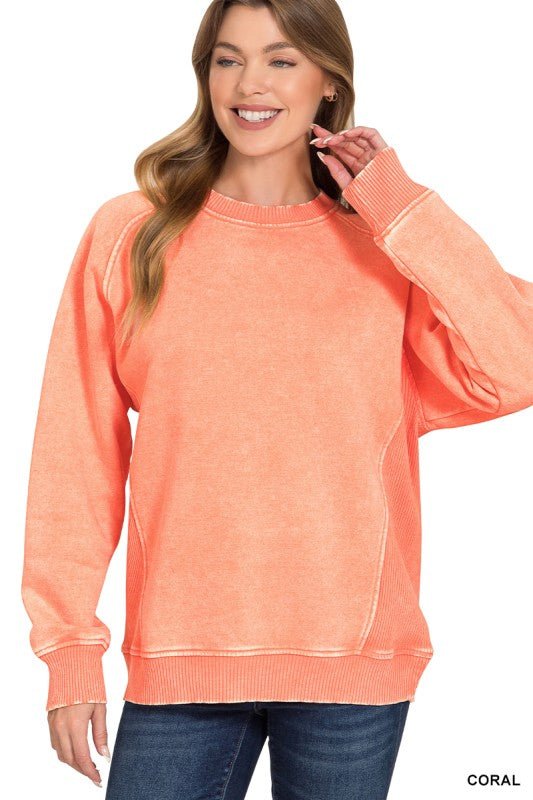 Acid Washed Fleece Sweatshirts - 3 Colors! - The Nines