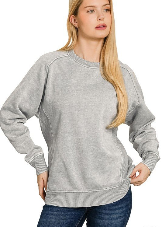Acid Washed Fleece Sweatshirts - 3 Colors! - The Nines