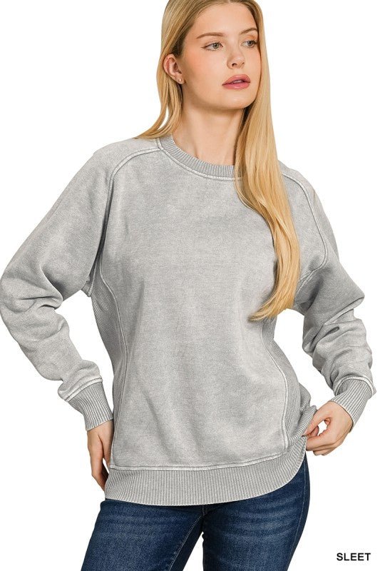 Acid Washed Fleece Sweatshirts - 3 Colors! - The Nines