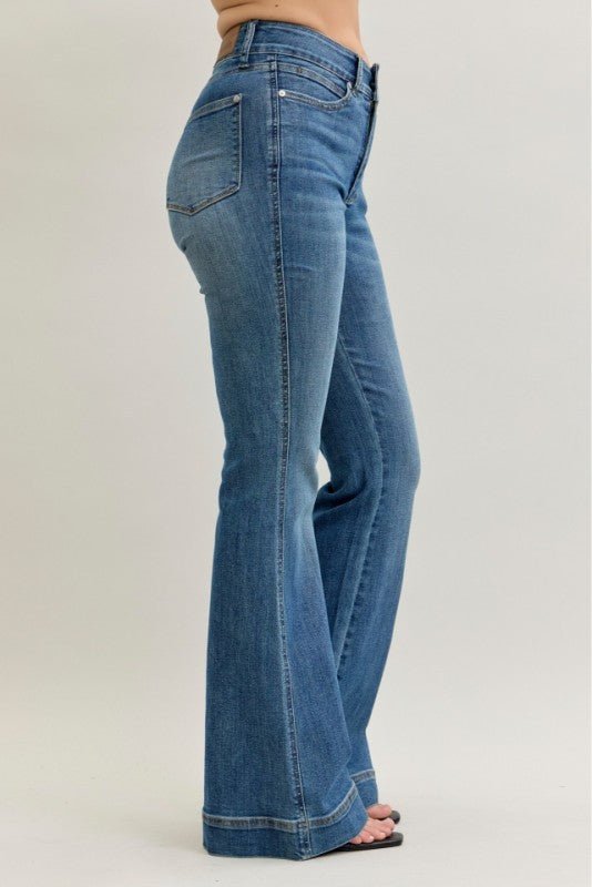 Judy Blue Double Button Flare Jean - The Nines