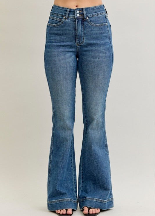 Judy Blue Double Button Flare Jean - The Nines