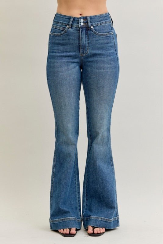 Judy Blue Double Button Flare Jean - The Nines