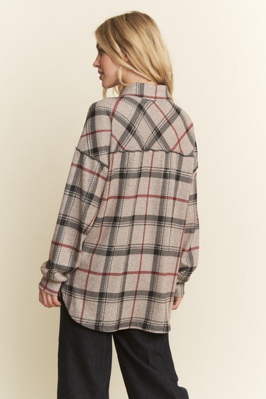 Red & Black Plaid Lightweight Shacket - The Nines