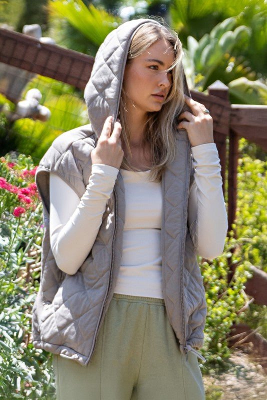 Rae Mode Quilted Hoodie Vest - 3 Colors! - The Nines