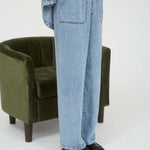 Chambray Elastic Waist Wide Leg Pant - The Nines