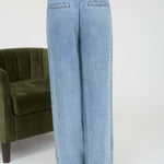 Chambray Elastic Waist Wide Leg Pant - The Nines