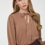 Almond Smocked Sleeve Top - The Nines