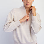 Striped Modal Scuba Zip Pullover - 2 Colors! - The Nines