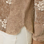 Washed Toffee Embroidered Hoodie Jacket - The Nines