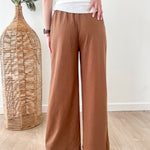 Brown French Terry Drawstring Pants - The Nines