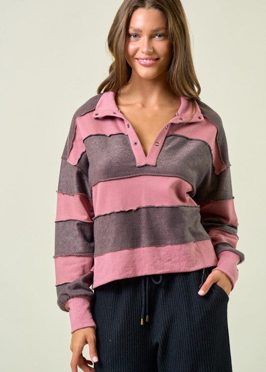 Dusty Rose French Terry Top - The Nines