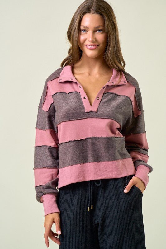 Dusty Rose French Terry Top - The Nines