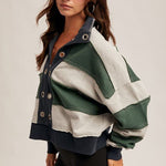 Forest & Navy Cropped Pullover - The Nines