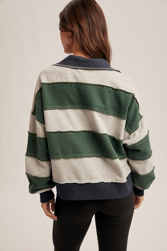 Forest & Navy Cropped Pullover - The Nines